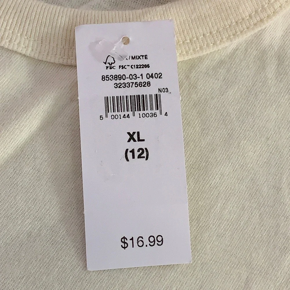 Gap Kids XL 12 Cream Après Ski Graphic Long Sleeve T-Shirt NWT